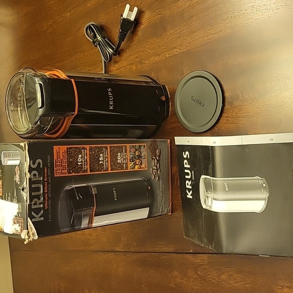 Krups Black and Silver Coffee Grinder NEW - Picture 8 of 11